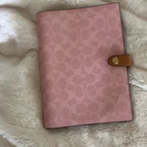 Coach Pink and Tan Signature Wallet